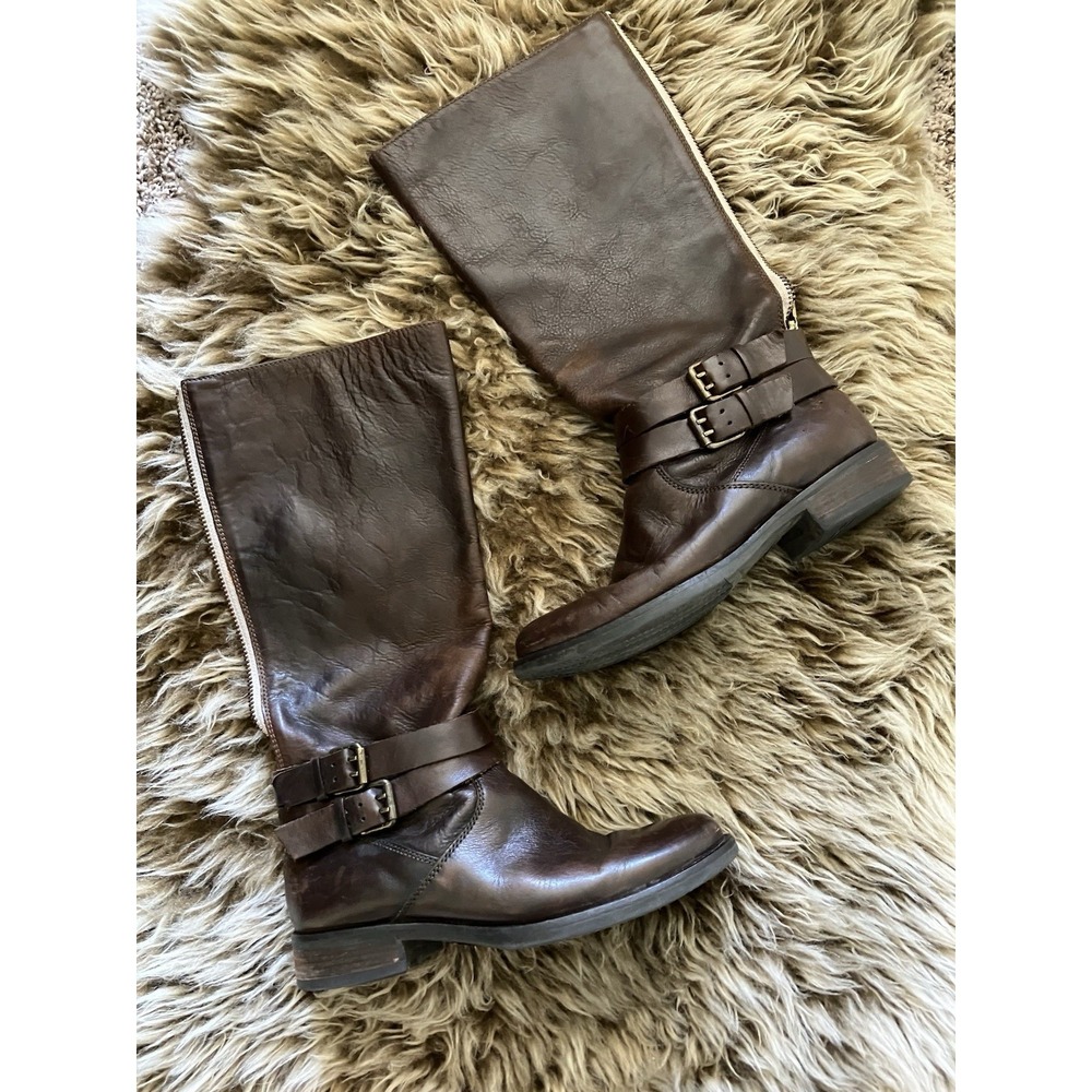 J Crew Leather Riding Motorcycle Boots Women's Sz 7  Style 31127